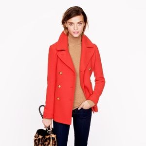 J. Crew Majesty Wool Pea coat/Peacoat in Decadent Red, Size 4 S/M